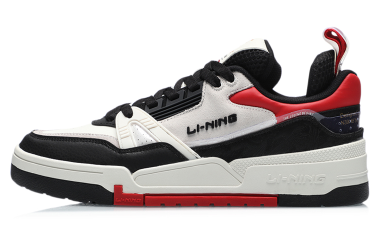 LiNing Li Ning 001 BTC Rijin Doujin Fabric synthetic leather TPU cow suede leather comfortable and versatile non-slip wear-resistant balanced lightweight low-top sneakers men's black and white red