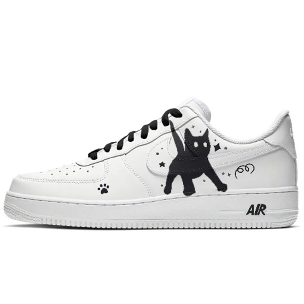 Nike Air Force 1 Abrasion Resistant Low top Skateboard Shoes Unisex Black White