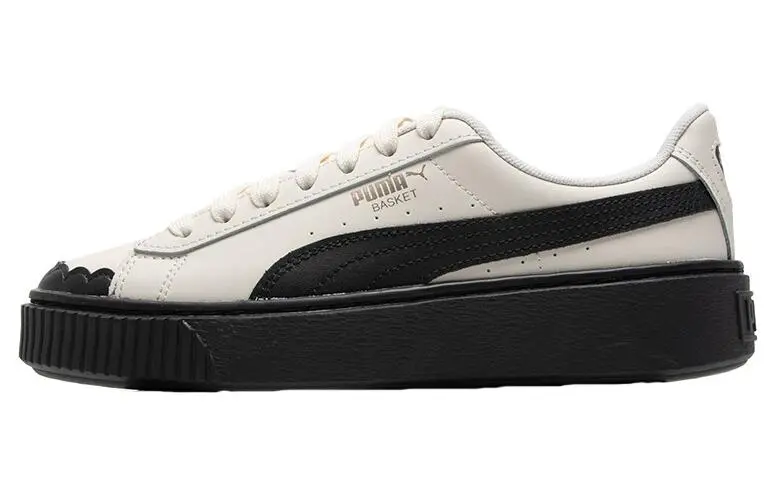 PUMA Platform Breathable Height Increasing Breathable Height Increasing Low top Skateboard Shoes Women's White Black