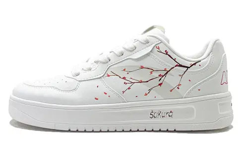 Anta Synthetic Leather Coverage Slip Resistant And Abrasion Resistant Low top Skateboard Shoes Men's Red White