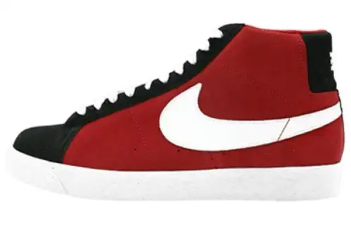 Nike SB Blazer Varsity Comfortable Abrasion Resistant Breathable Mid top Skateboard Shoes Unisex Red Black