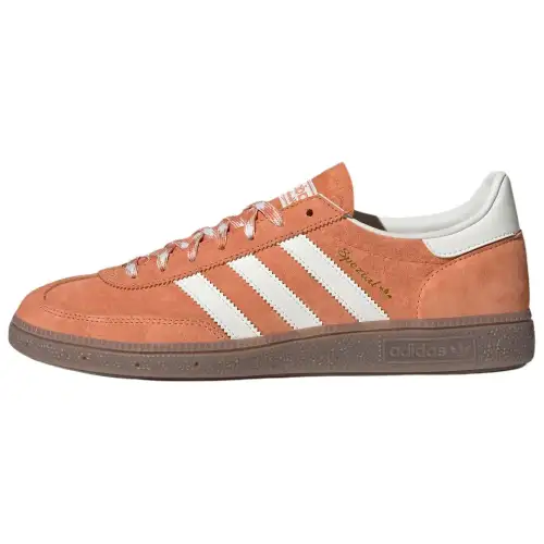 Adidas Originals HANDBALL SPEZIAL Leather Abrasion Resistant Low top Skateboard Shoes Unisex Light Khaki Brown