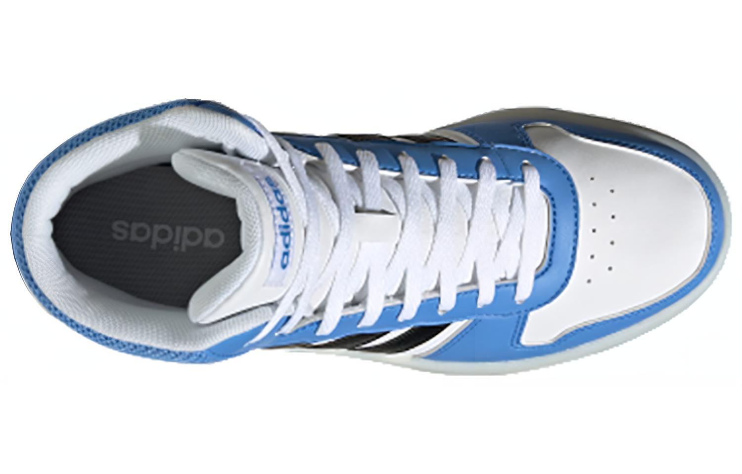 Женские кеды adidas neo Hoops 2.0 (синий / белый / черный) — Синий / белый / чёрный — фото 4