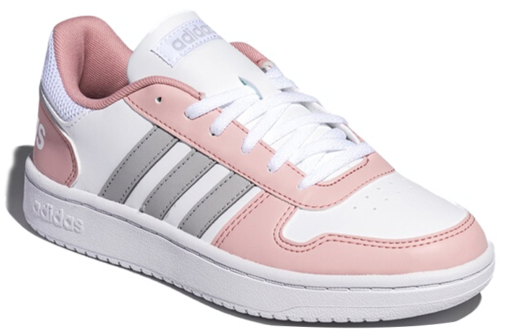 Женские кеды adidas neo Hoops 2.0 (серый / розовый / серебристый) — фото 3