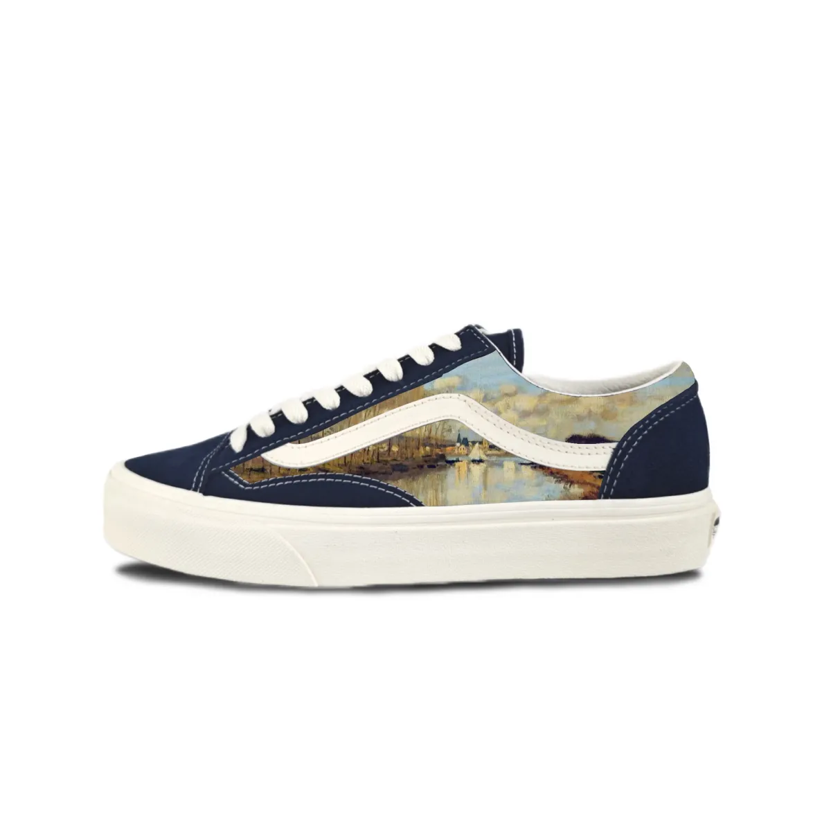 Vans Style 36 Suede Slip Resistant Abrasion Resistant Low top Skateboard Shoes Unisex Blue Brown
