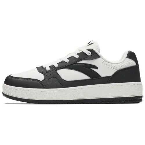 Anta Original 2 Synthetic Leather Low top Skateboard Shoes Women's Black White