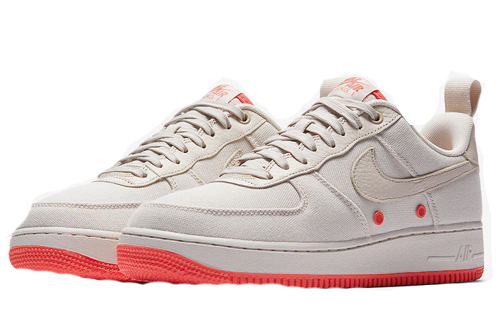 Мужские кроссовки Nike Air Force 1 (серо-бело-оранжевые) — Серый / белый / оранжевый — фото 3