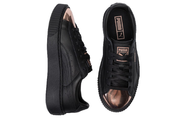 Женские кеды PUMA Platform (черно-золотые) — Чёрный / золотой — фото 5