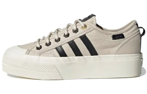 Adidas Originals Nizza Canvas Slip Resistant Height Increasing Low top Skateboard Shoes Women's Gray
