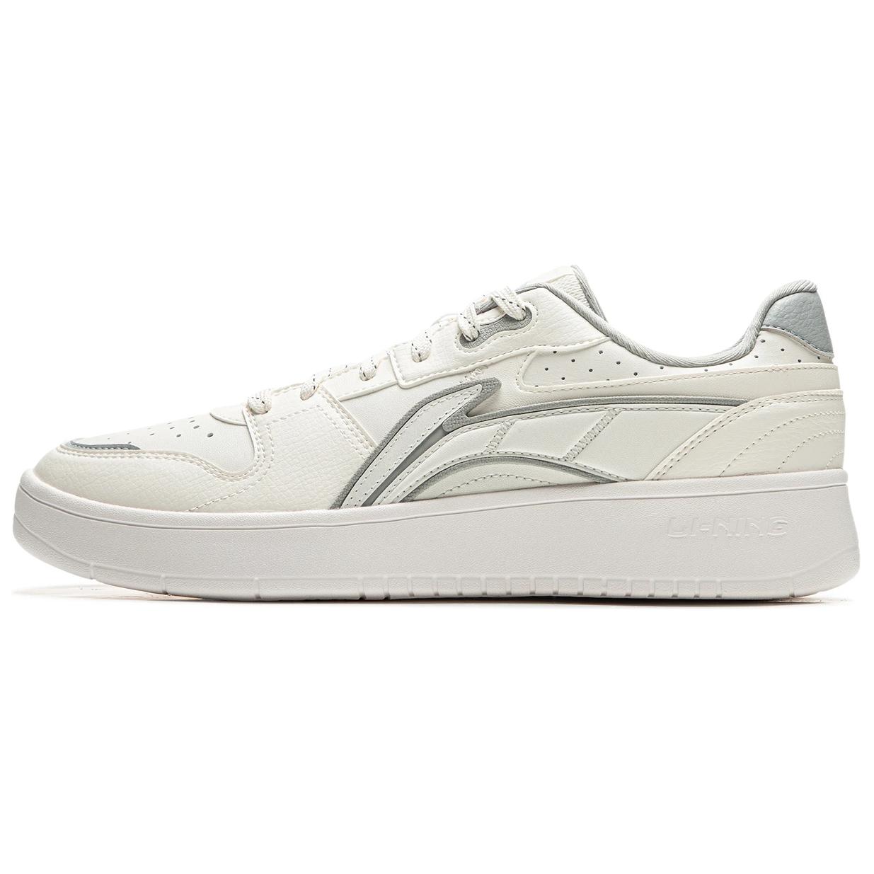 Li Ning Sycee Slip Resistant Cushioning Abrasion Resistant Low top Skateboard Shoes Men's White Gray