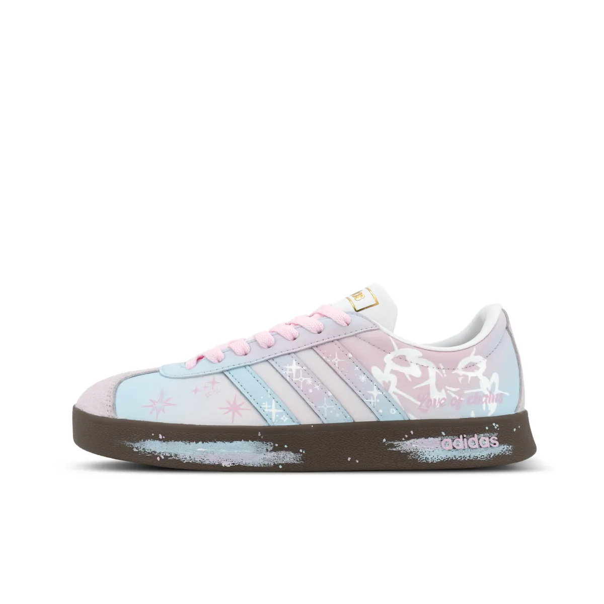 Adidas VL COURT 2.0 Singji Prankster XJDD Love Lock Low top Skateboard Shoes Women's Blue Pink