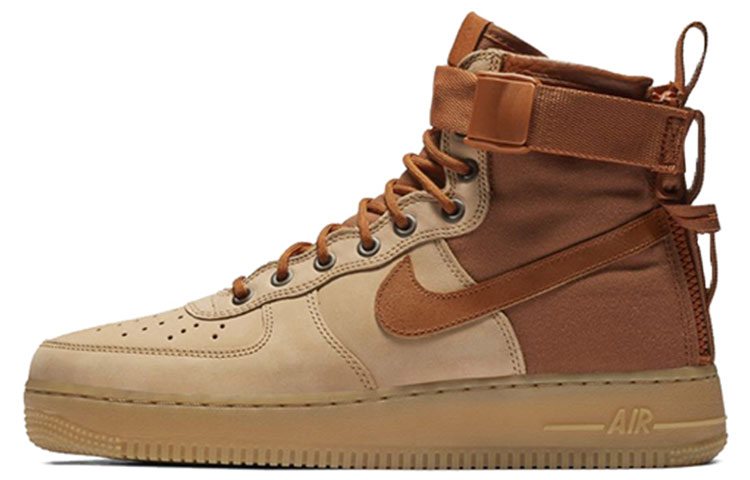 Мужские кроссовки Nike Air Force 1 Premium (коричневые) — фото 1
