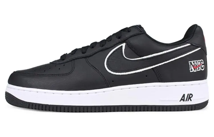 Nike Air Force 1 NYC Kith Comfortable Low top Skateboard Shoes Men's Black White