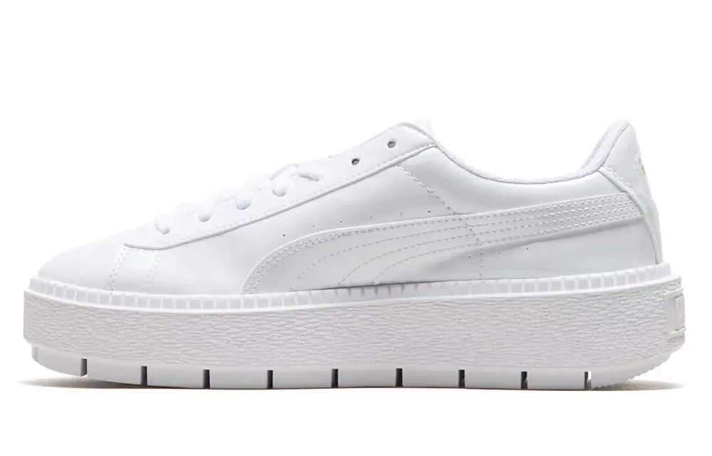 PUMA Basket Platform Retro Low Tops Casual Skateboarding Shoes Unisex White Women's