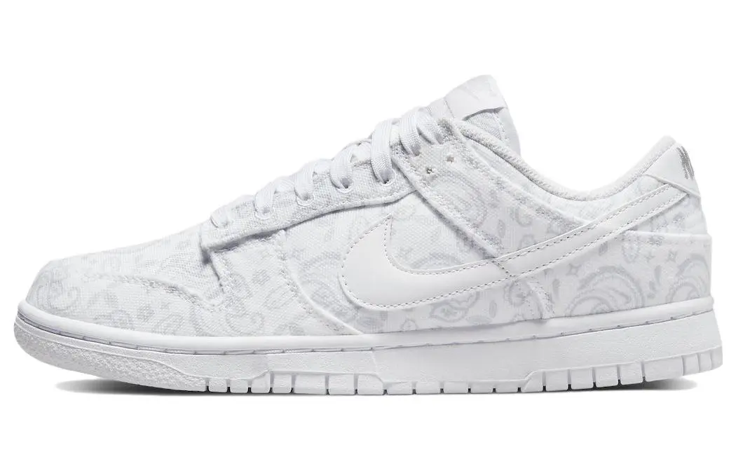Nike Dunk ESS 'White Paisley' Canvas Low top Skateboard Shoes Women's White