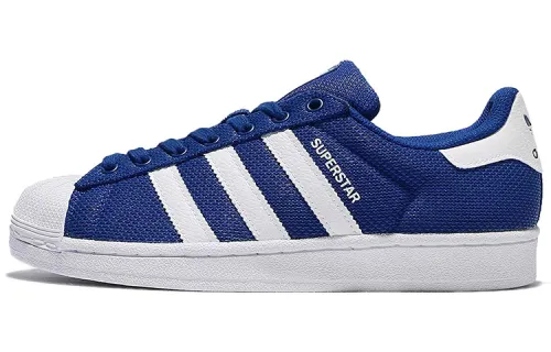 Adidas Originals SUPERSTAR Wear resistant And Lightweight Low top Skateboard Shoes Men's Navy Blue