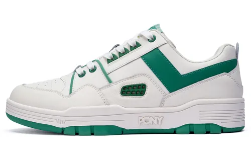 Pony M100 Cow Leather Slip Resistant Cushioning Low top Skateboard Shoes Unisex Beige Green