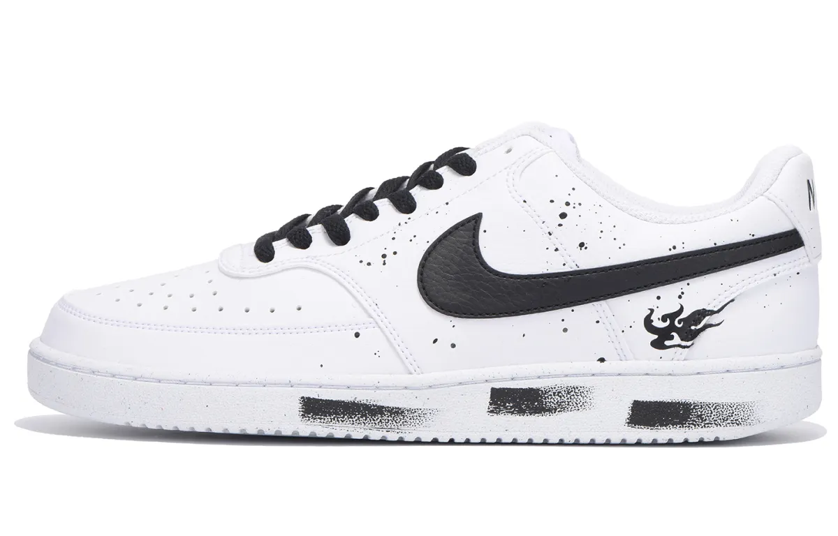 Nike Court Vision 1 Leather Coverage Slip Resistant Low top Skateboard Shoes Men's White