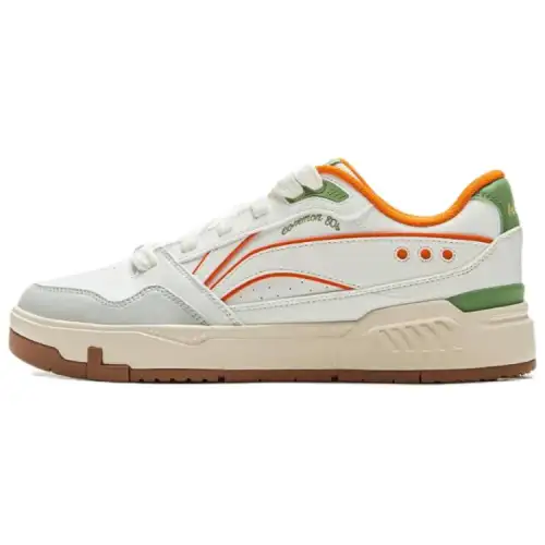 Li Ning Common 80s Slip Resistant Abrasion Resistant Low top Skateboard Shoes Men's White Green