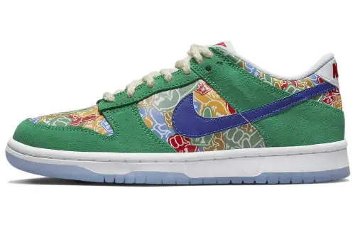 Nike Dunk Foam Finger suede leather, classic trendy casual, full finger prints, non-slip, wear-resistant and lightweight, low-cut sneakers, men's green