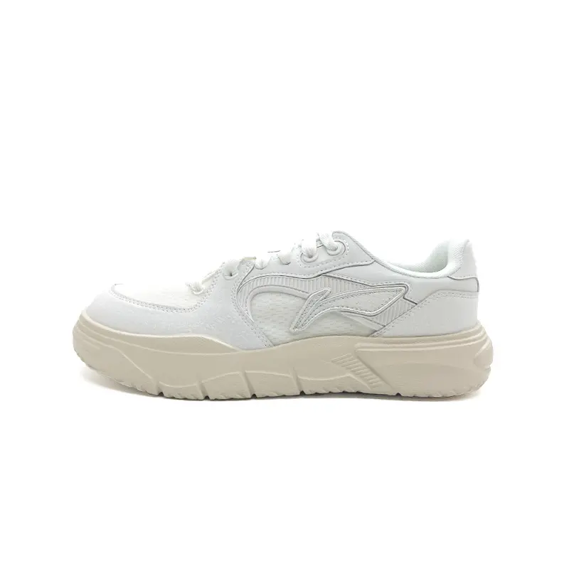 Li Ning Lightweight, Breathable, And Slip Resistant Low top Skateboard Shoes Men's Ivory