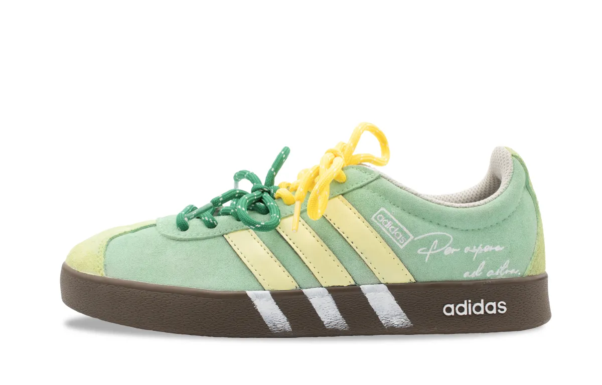 Adidas VL COURT 2.0 Lifestyle Forest Light Chitchat Abrasion Resistant Low top Skateboard Shoes Unisex Green