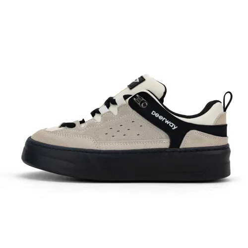 DEERWAY Skateboard Shoes Women's Low Top Beige