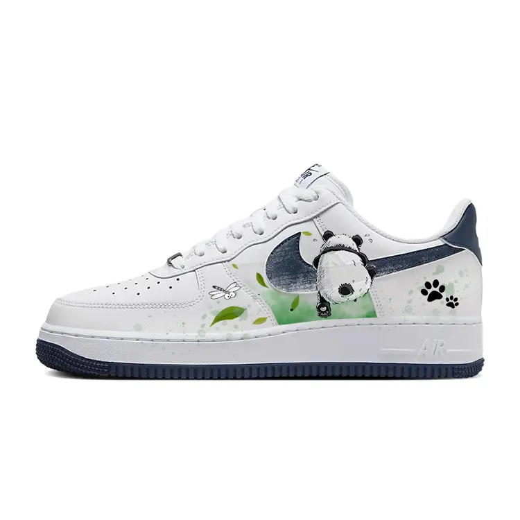 Nike Air Force 1 Summer Dragonfly, Floating Leaf Panda Low top Skateboard Shoes Men's White