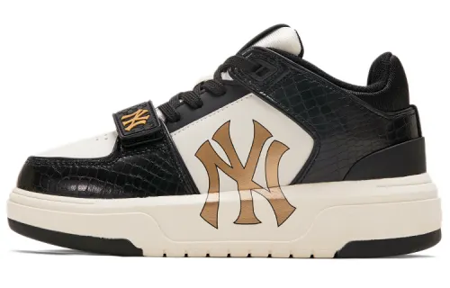 MLB Chunky Liner Height Increasing Mid top Skateboard Shoes Unisex Black Gold