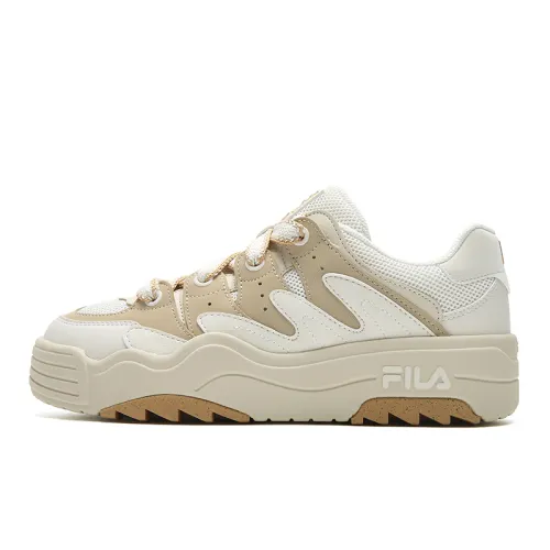 FILA Rosetta Abrasion Resistant Lightweight Breathable Height Increasing Low top Skateboard Shoes Women's White