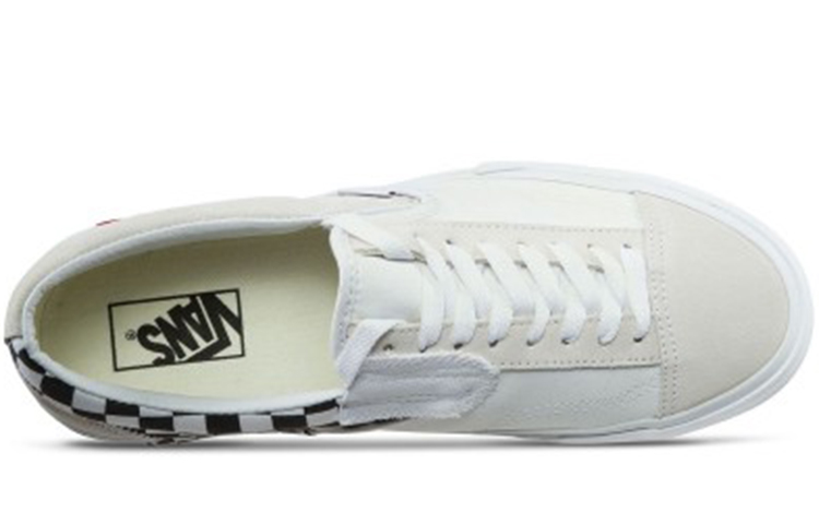 Слипоны Vans slip-on Cap "White Black Checkerboard" (белые) — Белый — фото 2