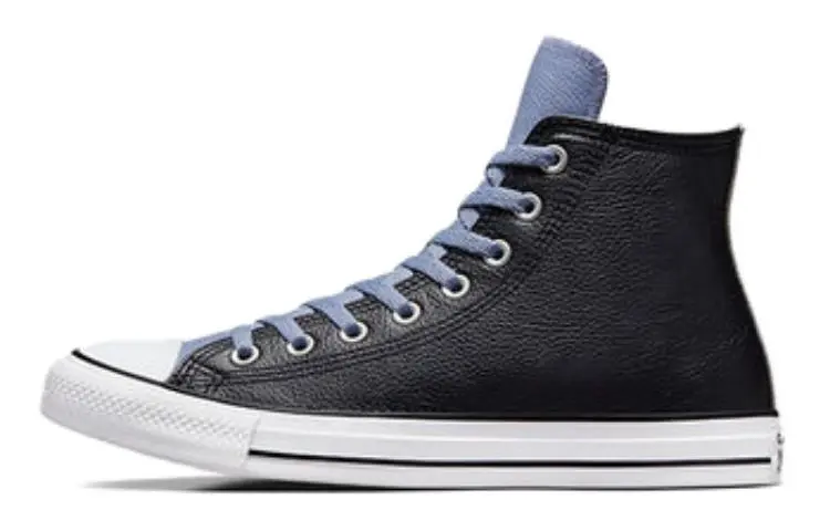 Converse Leather Cushioning Abrasion Resistant Cushioning, Wear Resistant High top Skateboard Shoes Unisex Black Blue