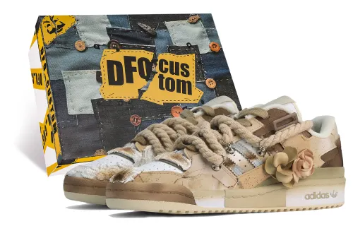 Adidas Originals FORUM Slip Resistant Slip Resistant Low top Skateboard Shoes Unisex Brown Yellow