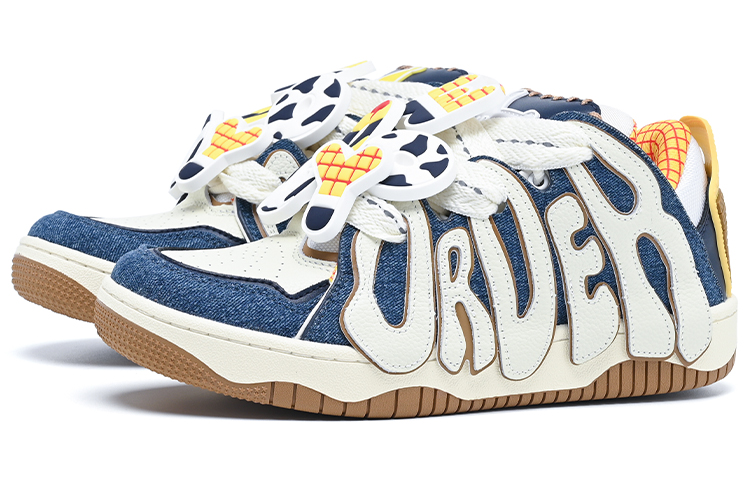 OLD ORDER x Disney Skater 001 Woody Low top Skateboard Shoes Unisex White Blue
