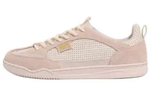 FILA Slip Resistant Abrasion Resistant Low top Skateboard Shoes Unisex Beige Pink