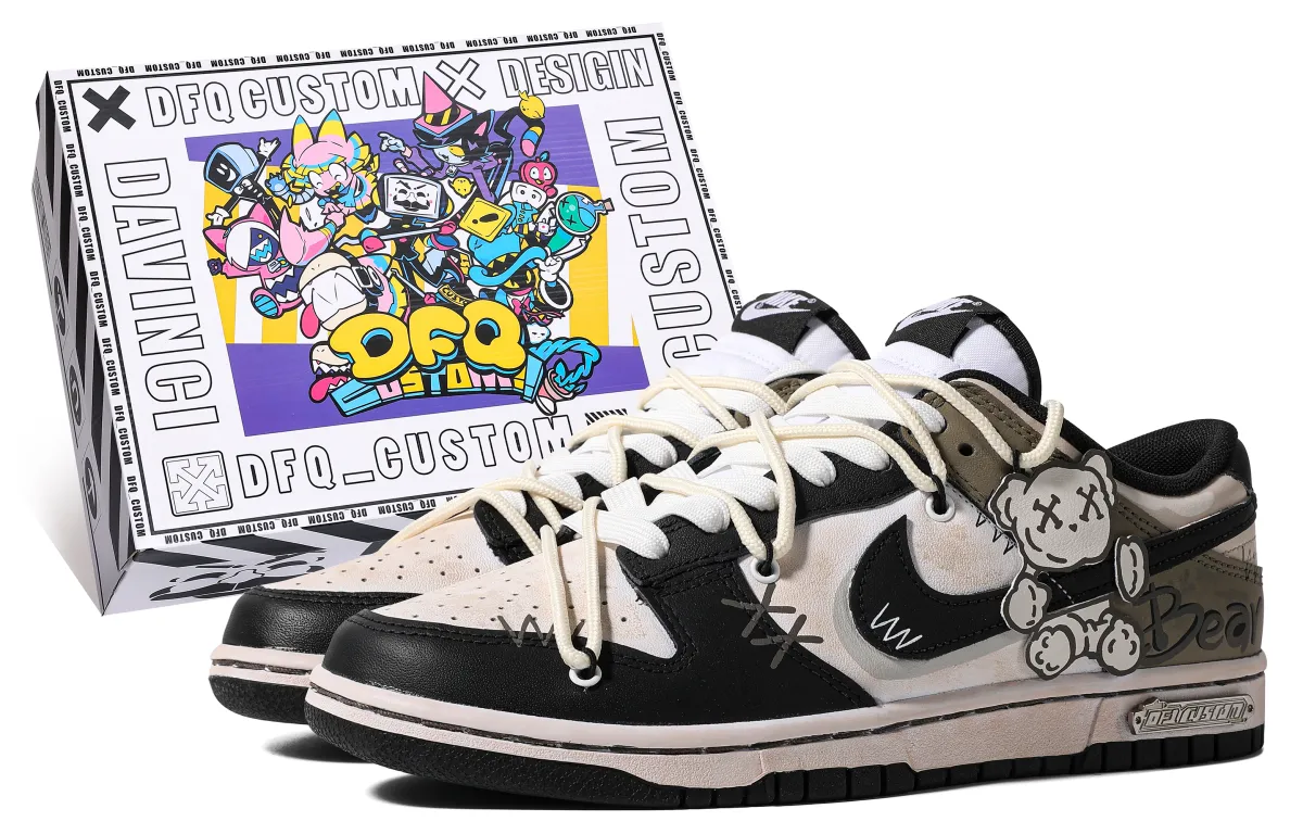 Nike Dunk Leather Abrasion Resistant Balance Abrasion Resistant Balance Low top Skateboard Shoes Men's Black Brown