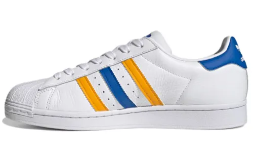 Adidas Originals Superstar Collection Skateboard Shoes Unisex Low Top White/Blue/Yellow