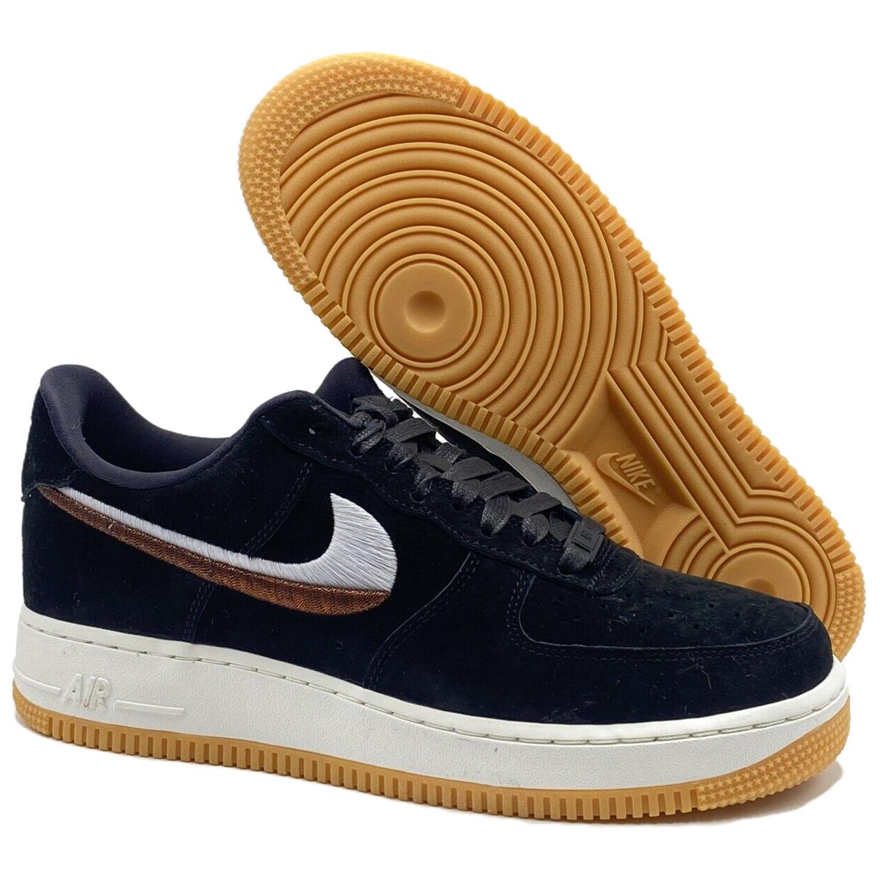 Женские кроссовки Nike Air Force 1 07 Lux (черно-бело-коричневый) — фото 5