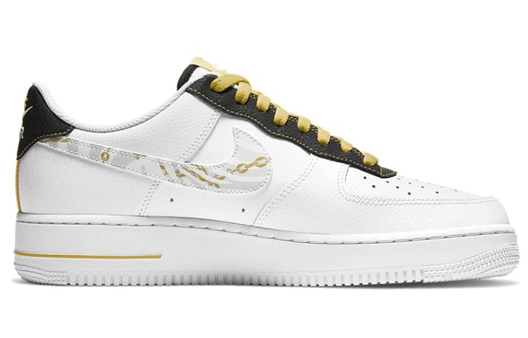 Мужские кеды Nike Air Force 1 (бело-золотые) — фото 2