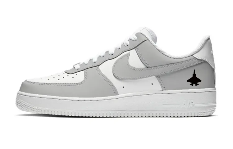 Nike Air Force 1 Slip Resistant Low top Skateboard Shoes Men's White Gray Black