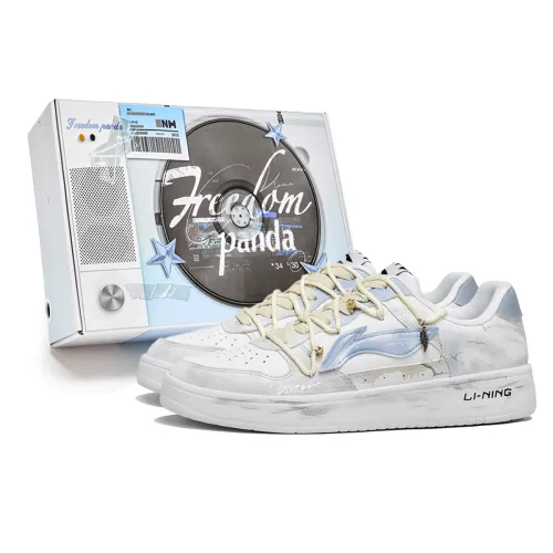 Li Ning Floating Boat Synthetic Leather Cushioning Slip Resistant Cushioning Slip Resistant Low top Skateboard Shoes
