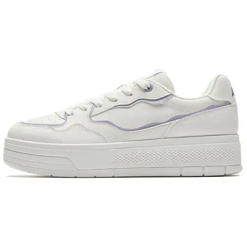 Anta Slip Resistant, Abrasion Resistant, Lightweight Low top Skateboard Shoes Women's White Light Purple