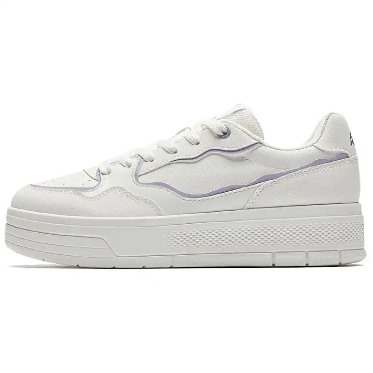 Anta Slip Resistant, Abrasion Resistant, Lightweight Low top Skateboard Shoes Women's White Light Purple
