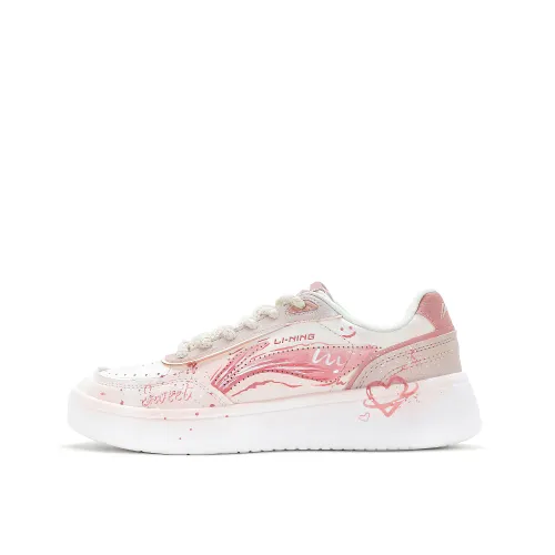 Li Ning Sourdough Slip Resistant Abrasion Resistant Balance Low top Skateboard Shoes Women's Pink