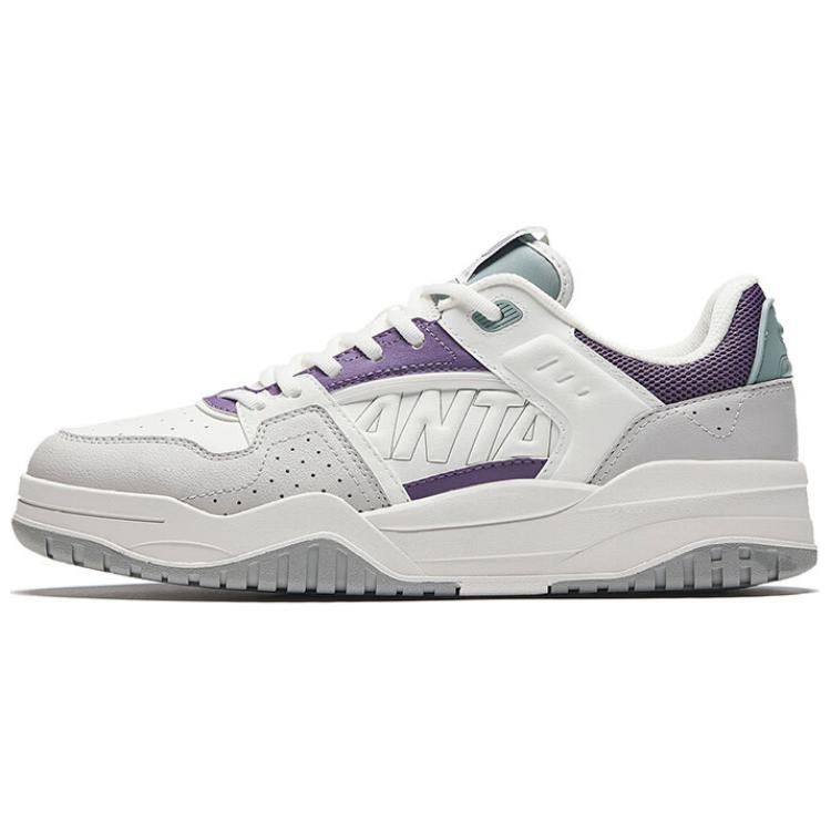 Anta Grand Slam Lightweight Height Increasing Low top Skateboard Shoes Women's White Gray Purple