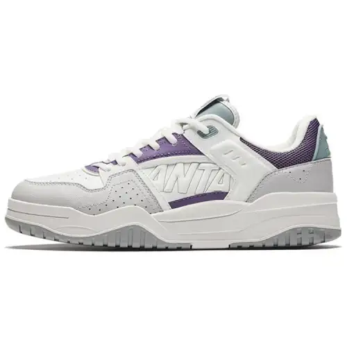 Anta Grand Slam Lightweight Height Increasing Low top Skateboard Shoes Women's White Gray Purple