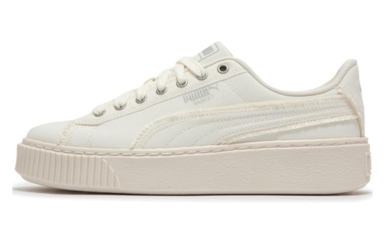 Женские кеды PUMA Basket Platform Fringe (бежевые)