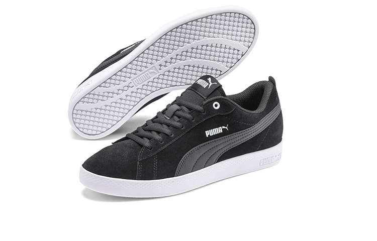 Женские кеды Puma Smash v2 SD (черно-белые) — Чёрный / белый — фото 5