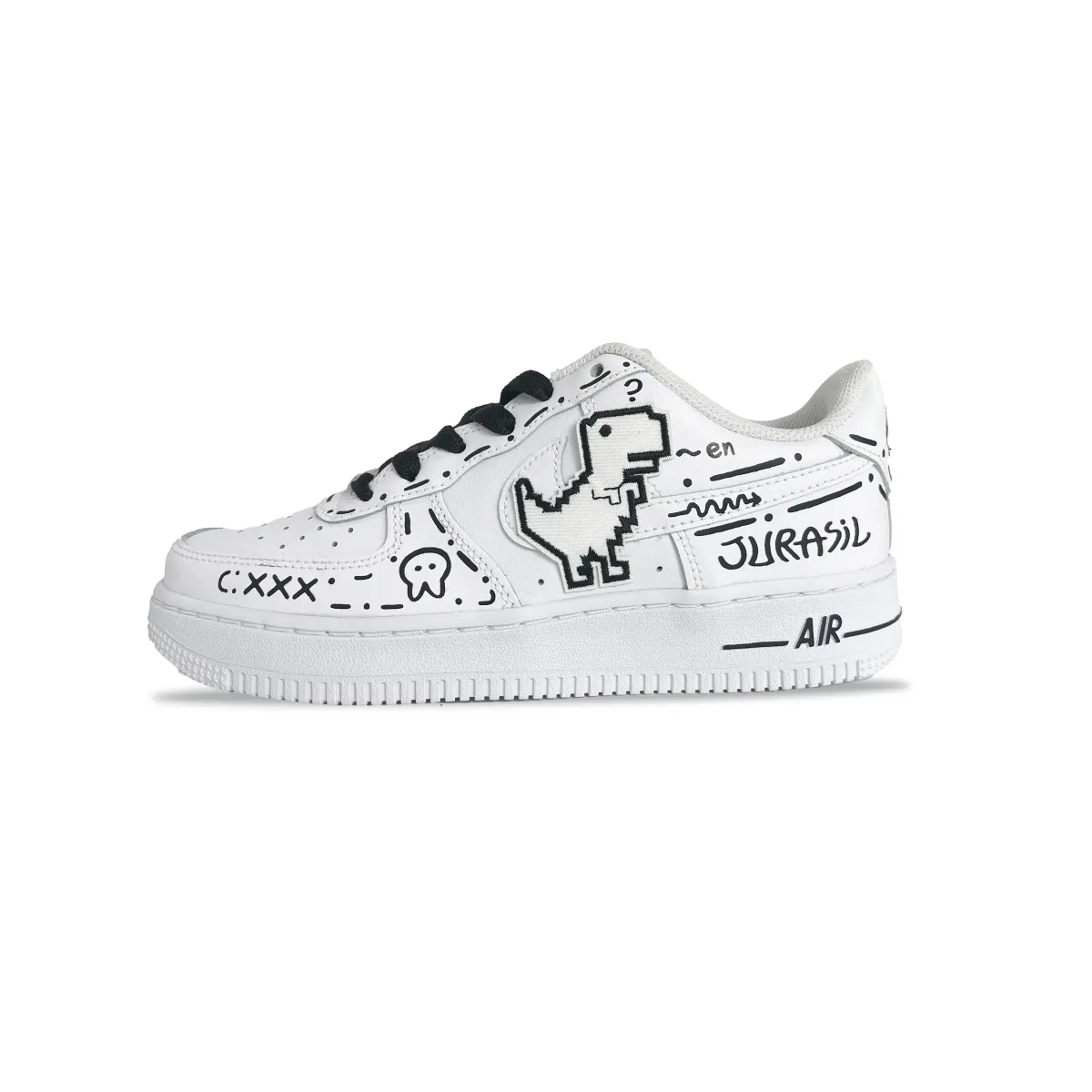 Nike Air Force 1 Low top Skateboard Shoes Men's Black White
