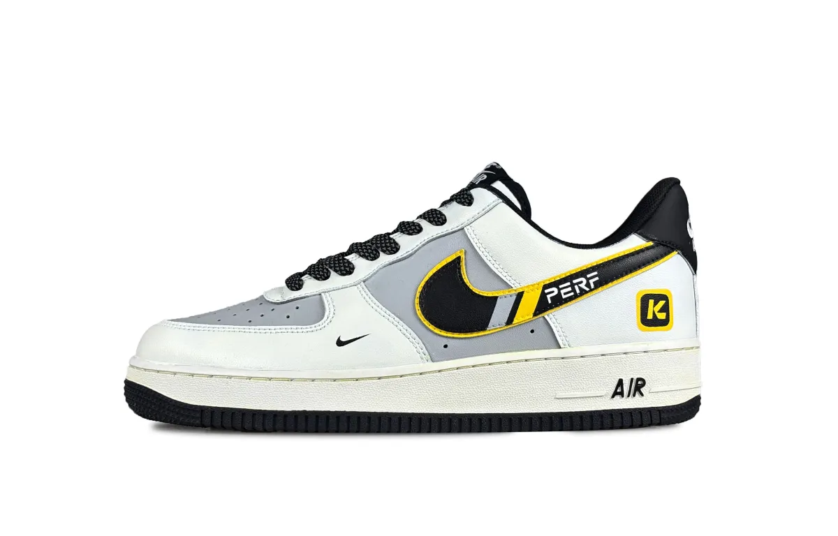 Nike Air Force 1 Xiaomi Amusement Park Abrasion Resistant Low top Skateboard Shoes Unisex Black White Gray